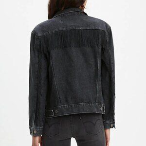 Levi's Black Denim Jacket with Cowboy Fringe
